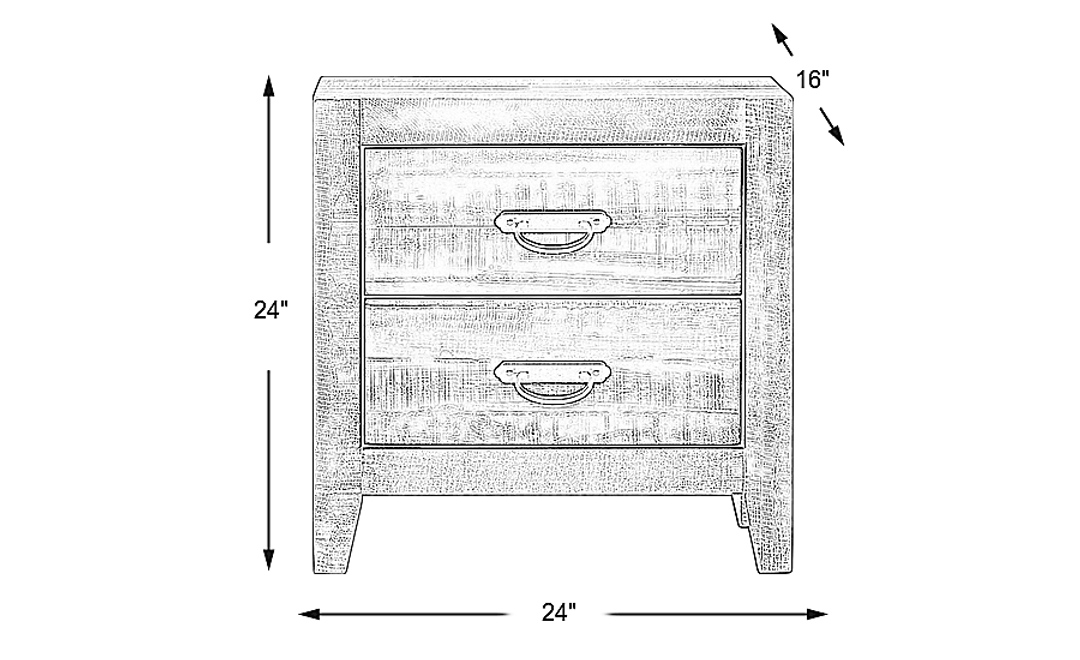 Palm Grove White Nightstand