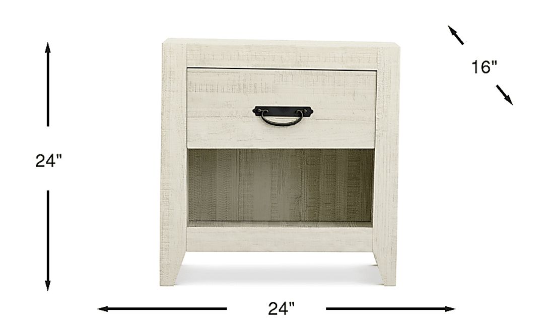Palm Grove White Open Nightstand