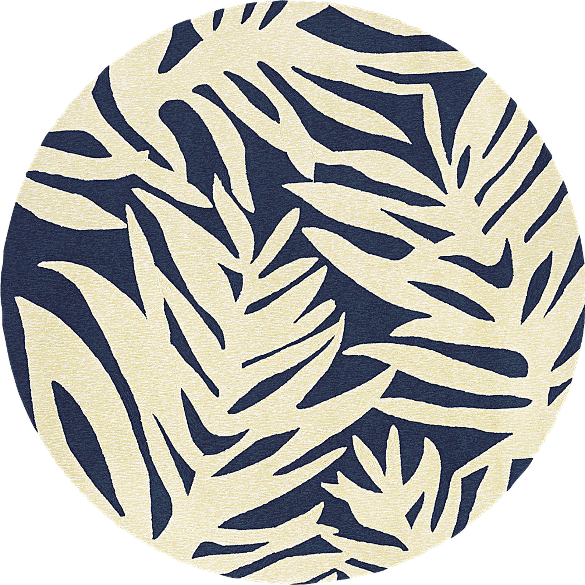 Palm Point Blue 7'10 Round Indoor/Outdoor Rug - Image 1