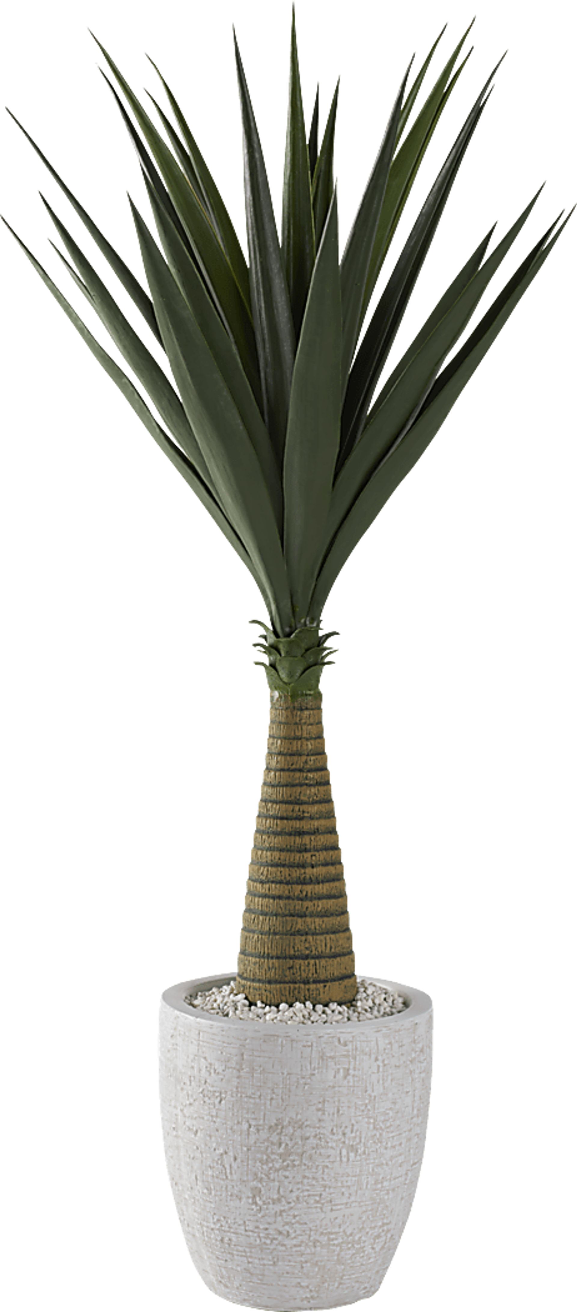 Palmdale Green 48 in. Artificial Sisal Tree in White Planter - Image 1