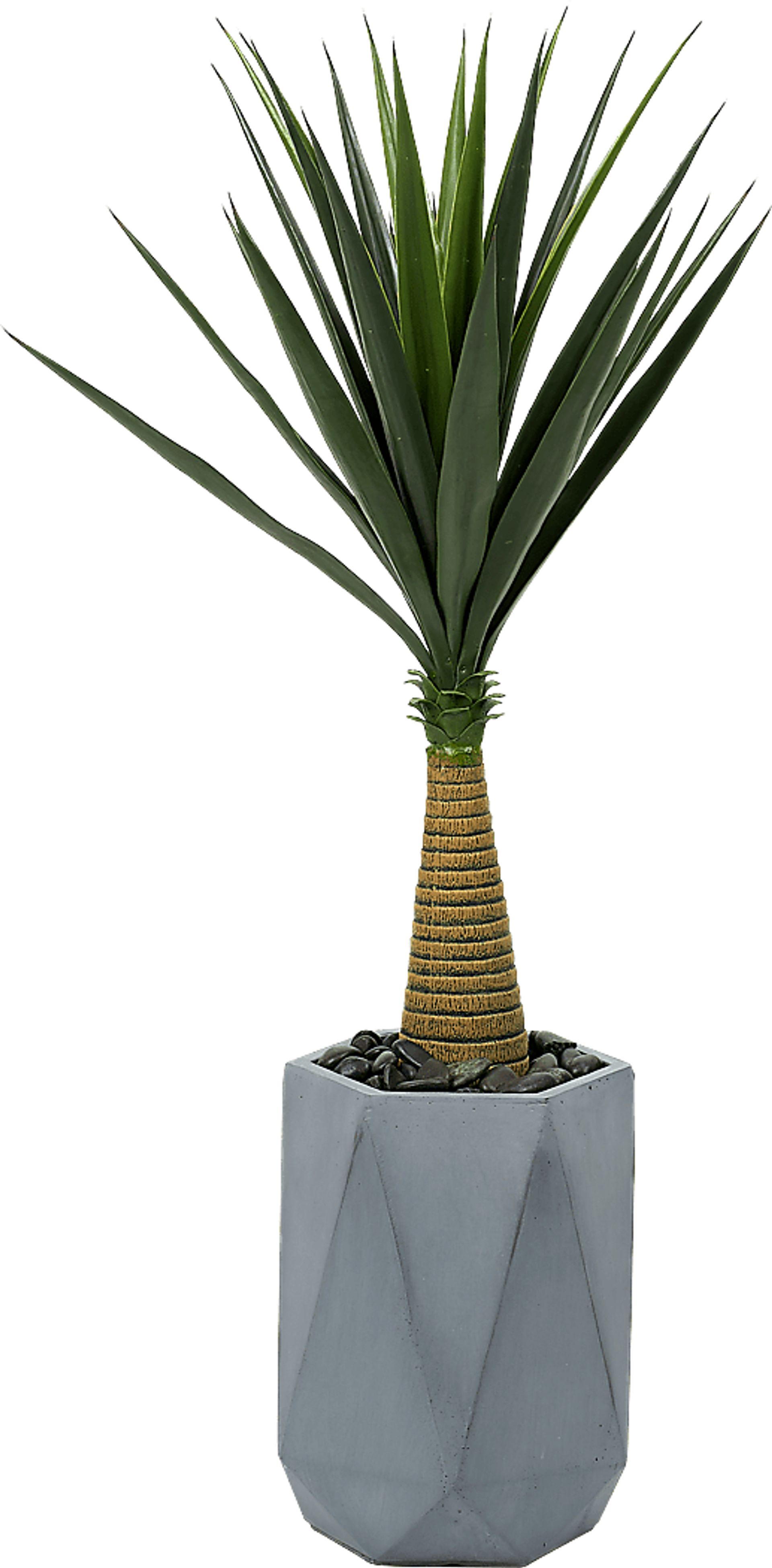 Palmdale Green 54 in. Artificial Sisal Tree in Gray Planter - Image 1