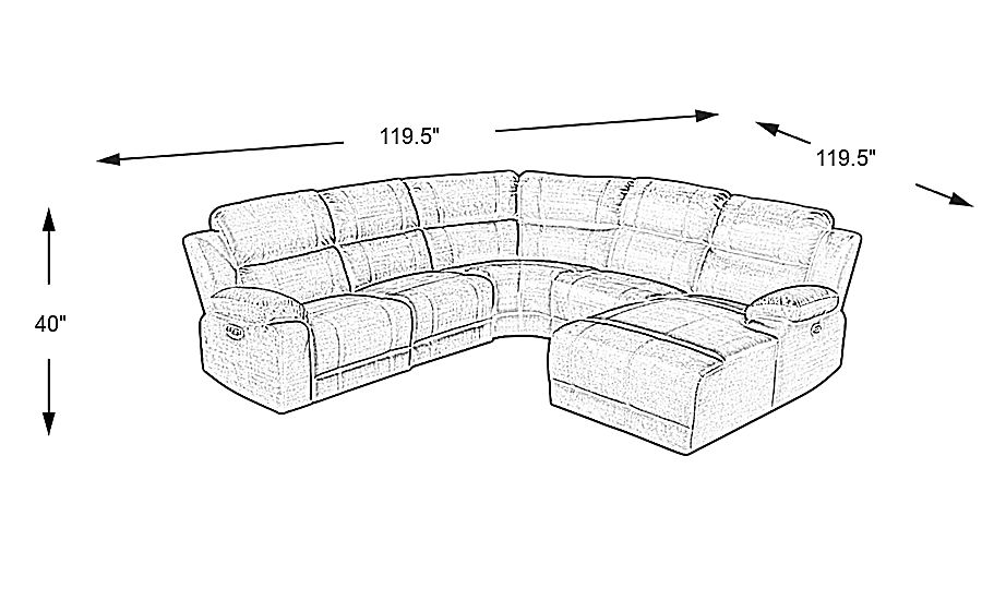 Palmer Point Blue 5 Pc Dual Power Reclining Sectional - Rooms To Go