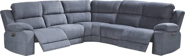 Palmer Point Blue 5 Pc Dual Power Reclining Sectional - Thumbnail - Image 3