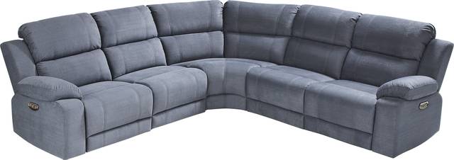 Palmer Point Blue 5 Pc Dual Power Reclining Sectional - Thumbnail - Image 4