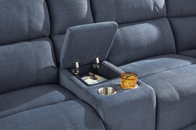 Palmer Point Blue 7 Pc Dual Power Reclining Sectional - Thumbnail - Image 4