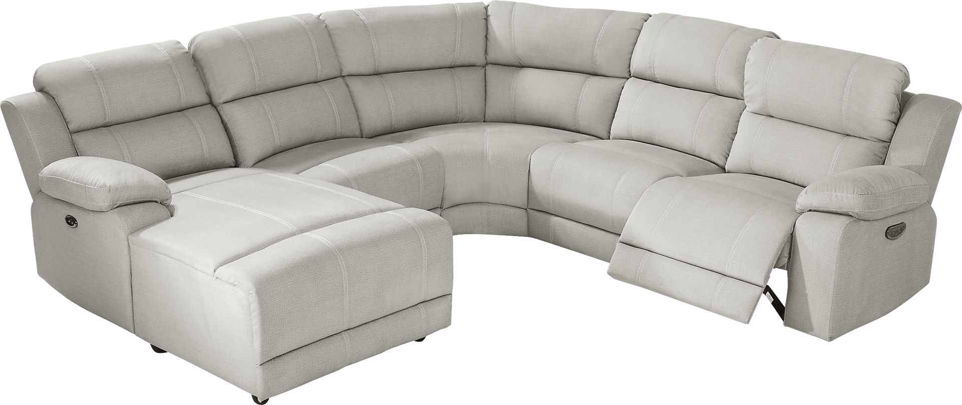 Palmer Point Gray 5 Pc Dual Power Reclining Sectional - Image 3