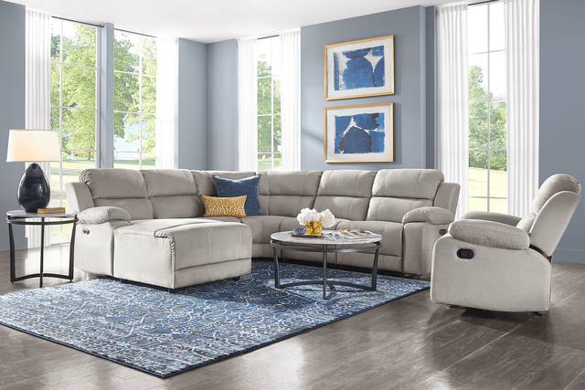 Palmer Point Gray 5 Pc Dual Power Reclining Sectional - Thumbnail - Image 2