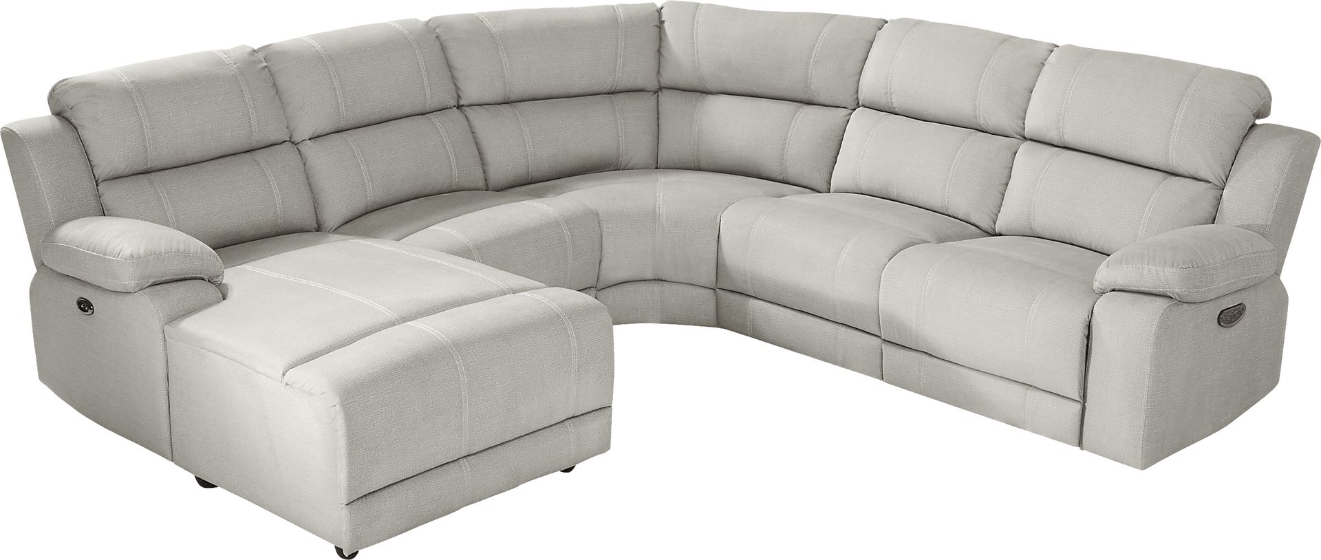 Palmer Point Gray 5 Pc Dual Power Reclining Sectional - Image 1
