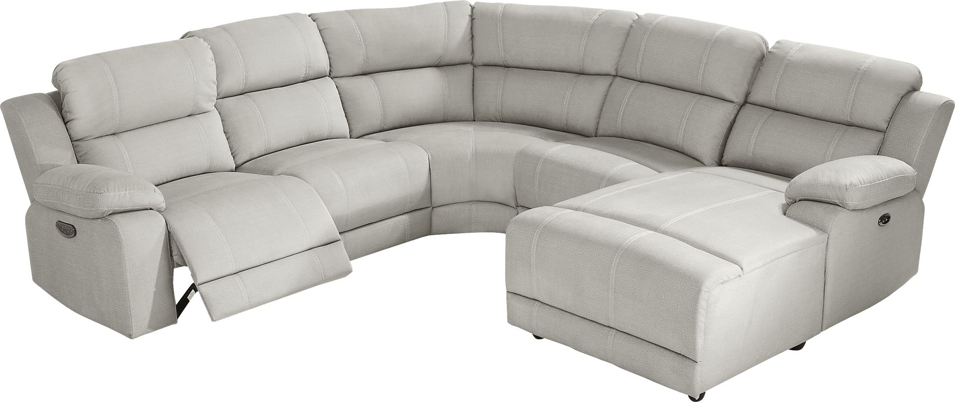 Palmer Point Gray 5 Pc Dual Power Reclining Sectional - Image 3