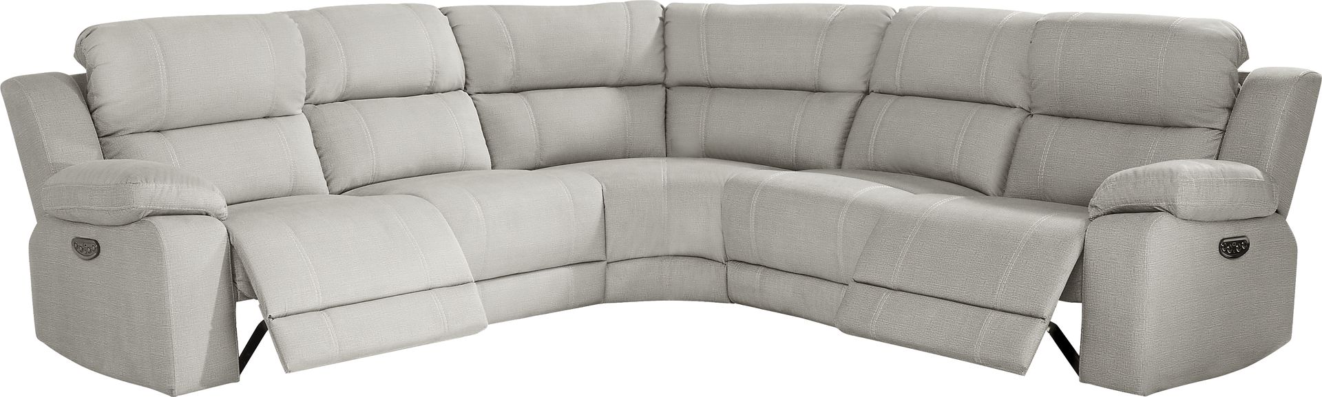 Palmer Point Gray 5 Pc Dual Power Reclining Sectional - Image 3
