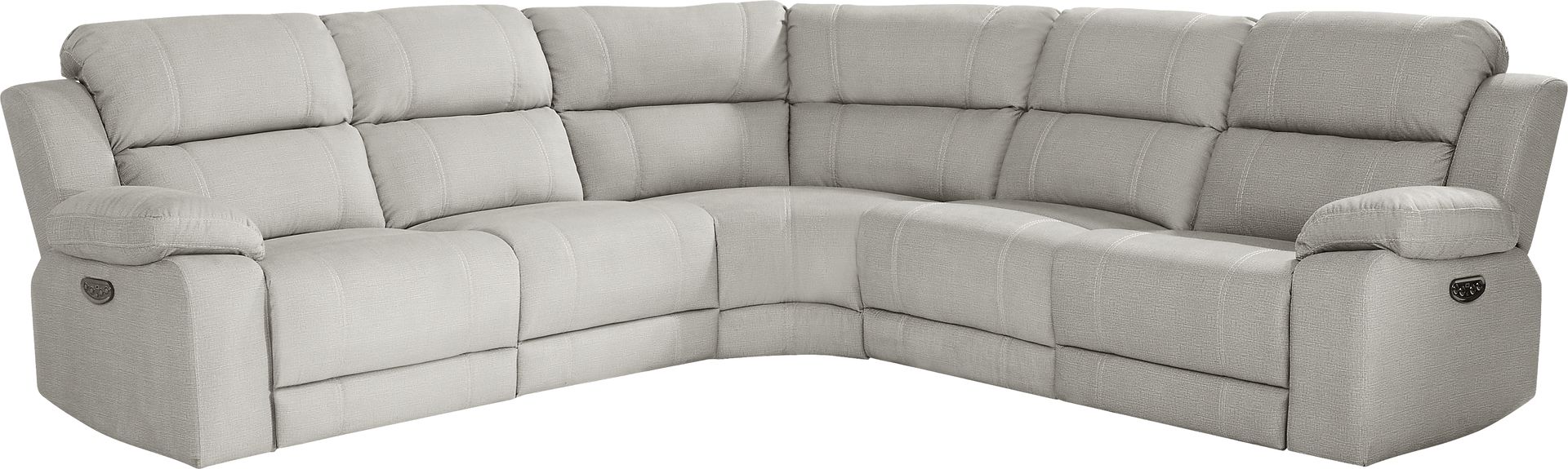 Palmer Point Gray 5 Pc Dual Power Reclining Sectional - Image 1