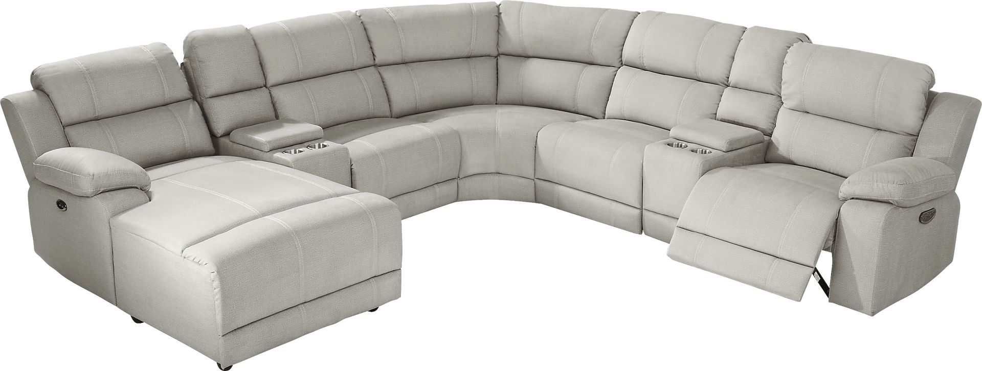 Palmer Point Gray 7 Pc Dual Power Reclining Sectional - Image 3