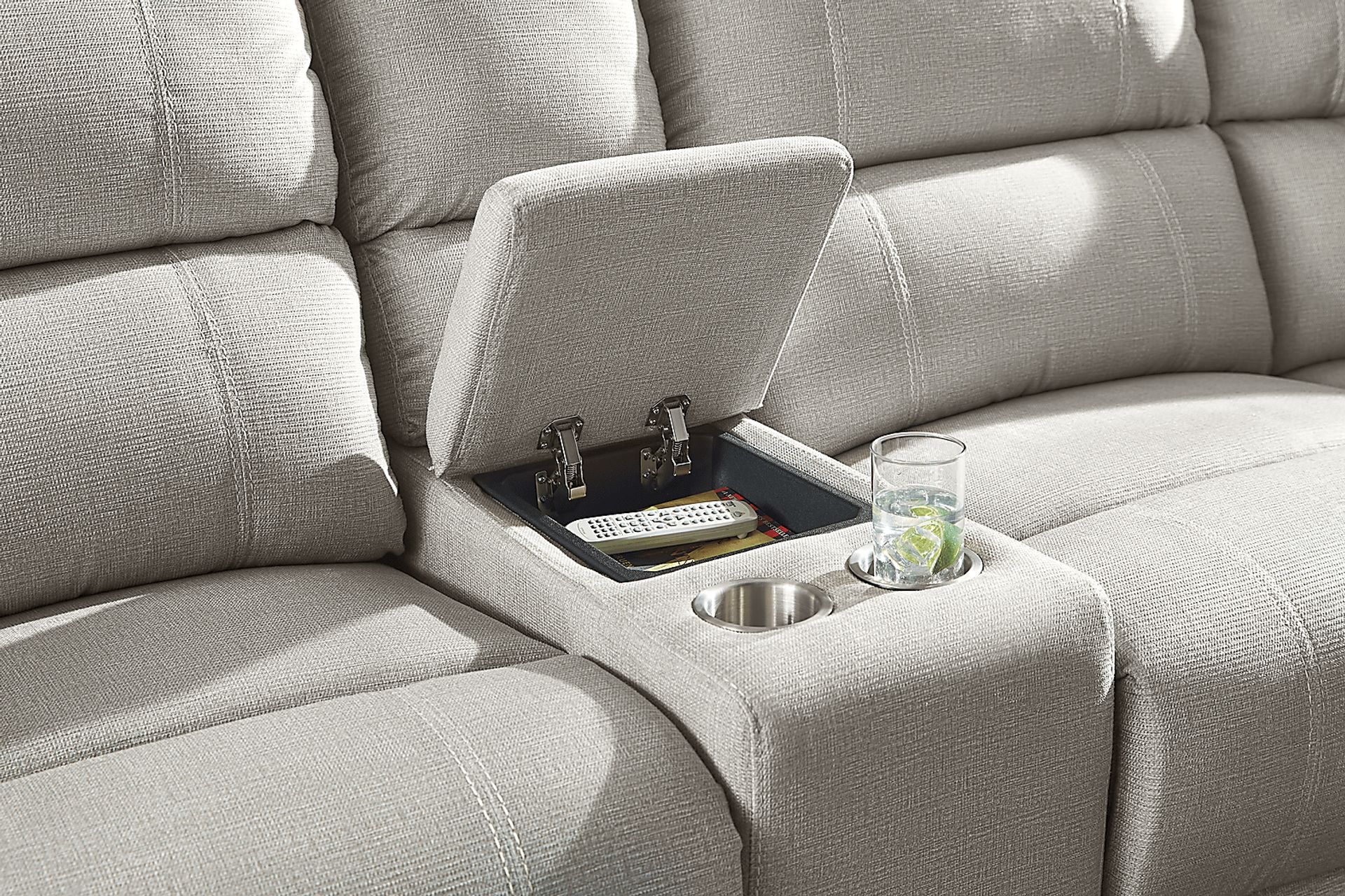 Palmer Point Gray 7 Pc Dual Power Reclining Sectional - Image 4