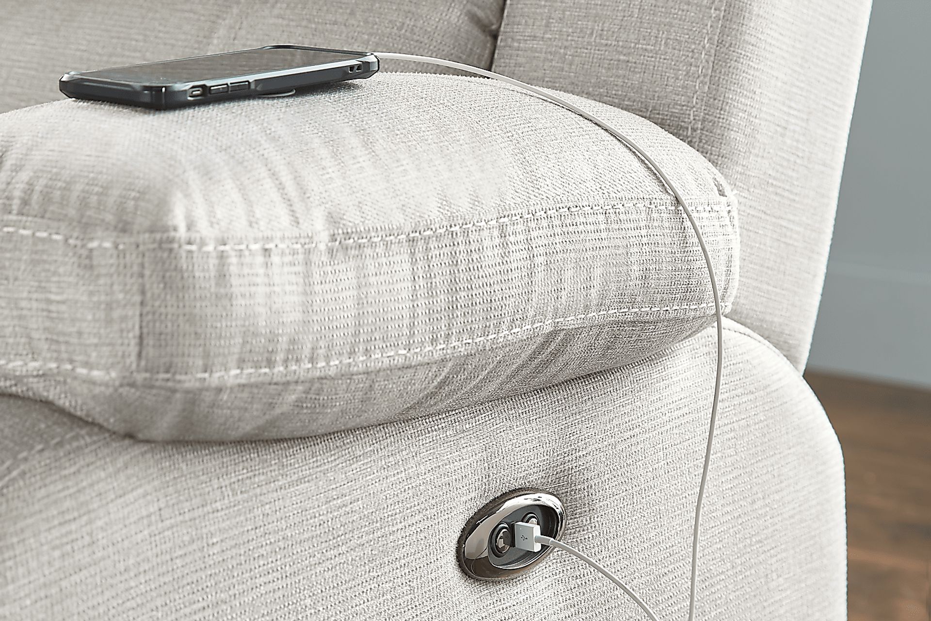 Palmer Point Gray 7 Pc Dual Power Reclining Sectional - Image 5