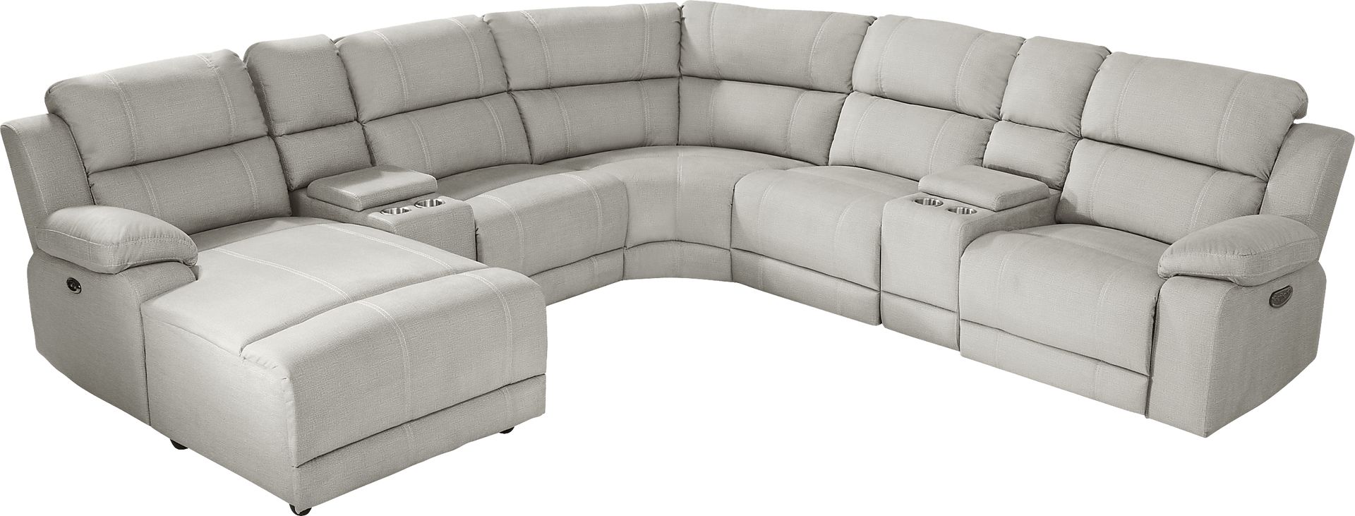 Palmer Point Gray 7 Pc Dual Power Reclining Sectional - Image 1