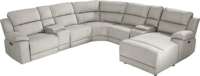 Palmer Point Gray 7 Pc Dual Power Reclining Sectional - Thumbnail - Image 1