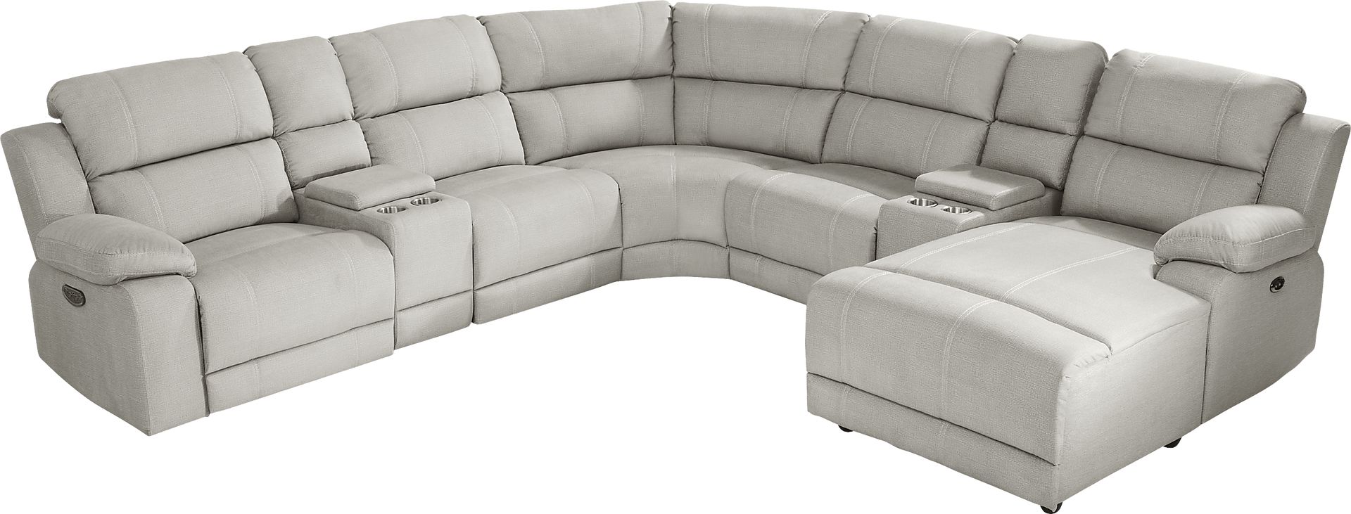 Palmer Point Gray 7 Pc Dual Power Reclining Sectional - Image 1