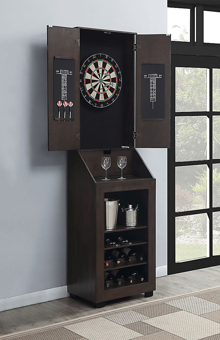 Palmeston Brown Dartboard Cabinet