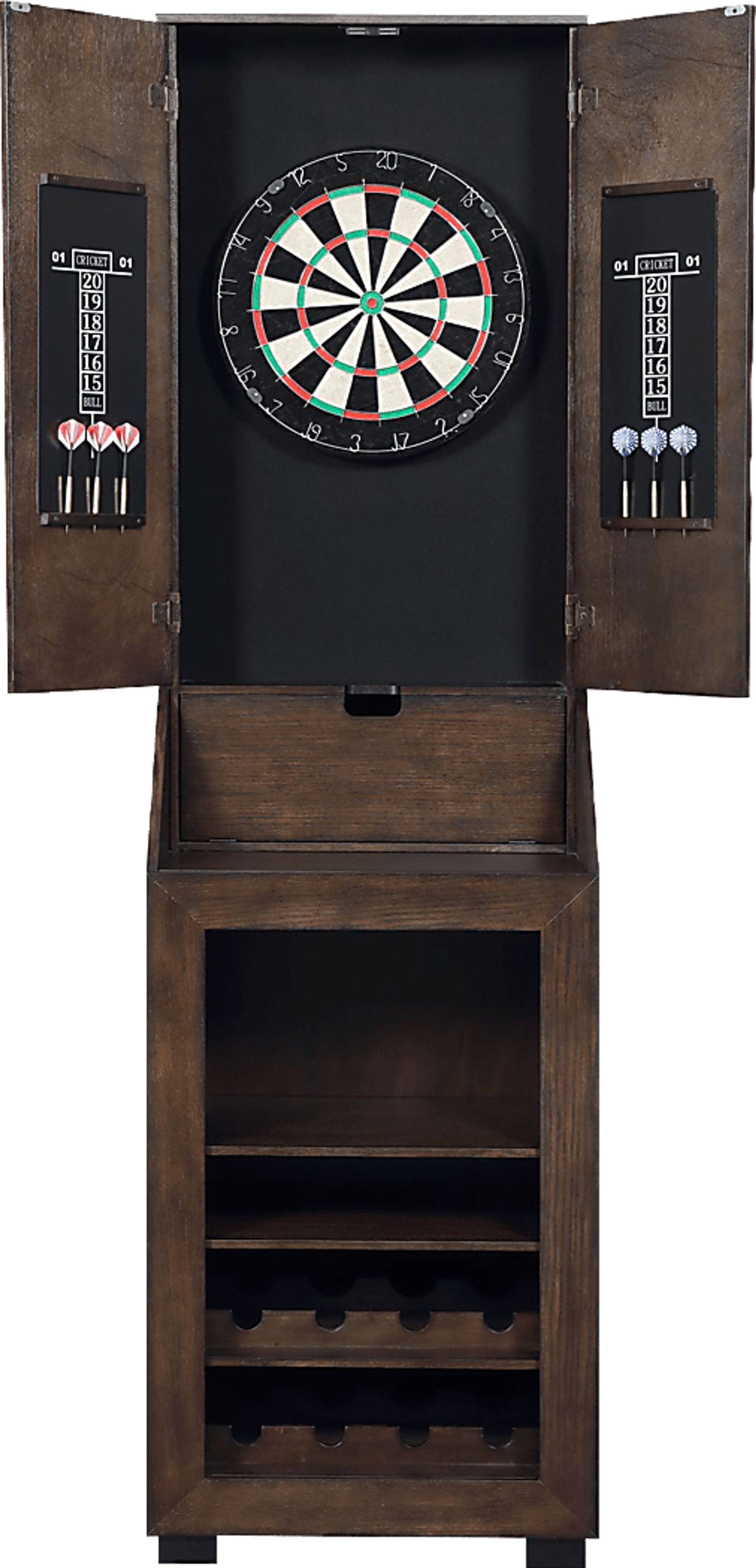 Palmeston Brown Dartboard Cabinet - Image 1