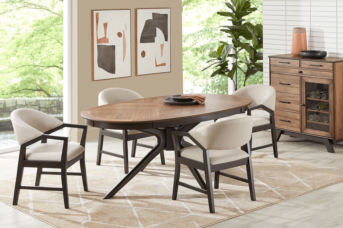 Palmetto Grove 5 Pc Walnut Dark Wood Dining Room Set With Dining Table