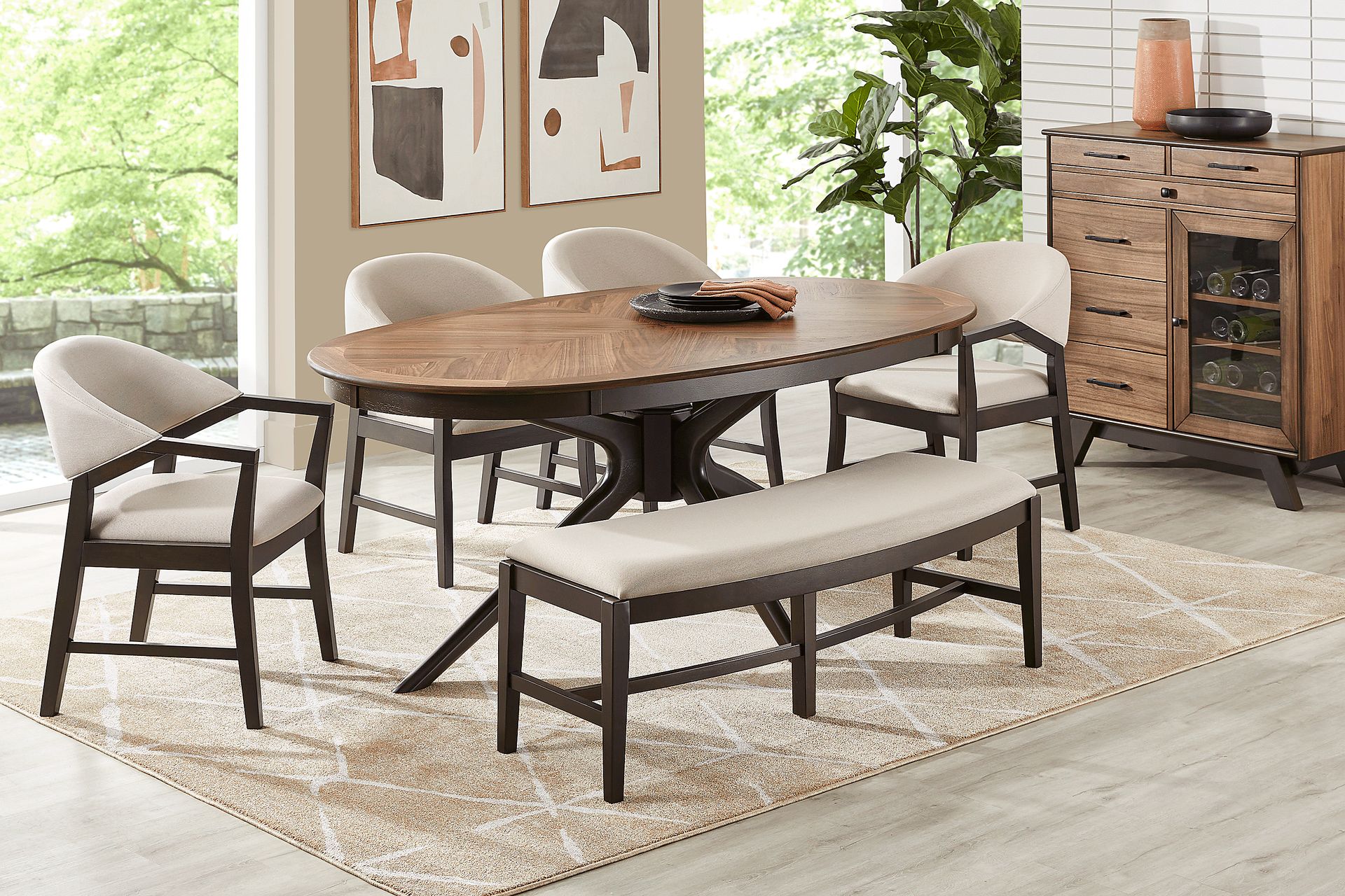 Palmetto Grove Walnut 6 Pc Dining Room - Image 1