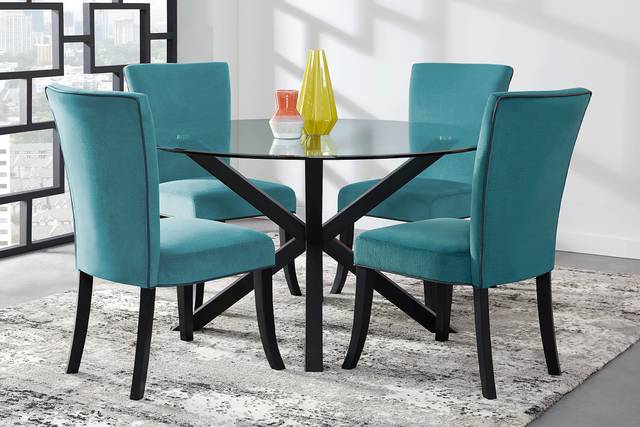 Palmetto Way Black 5 Pc Dining Set with Ocean Chairs - Thumbnail - Image 1