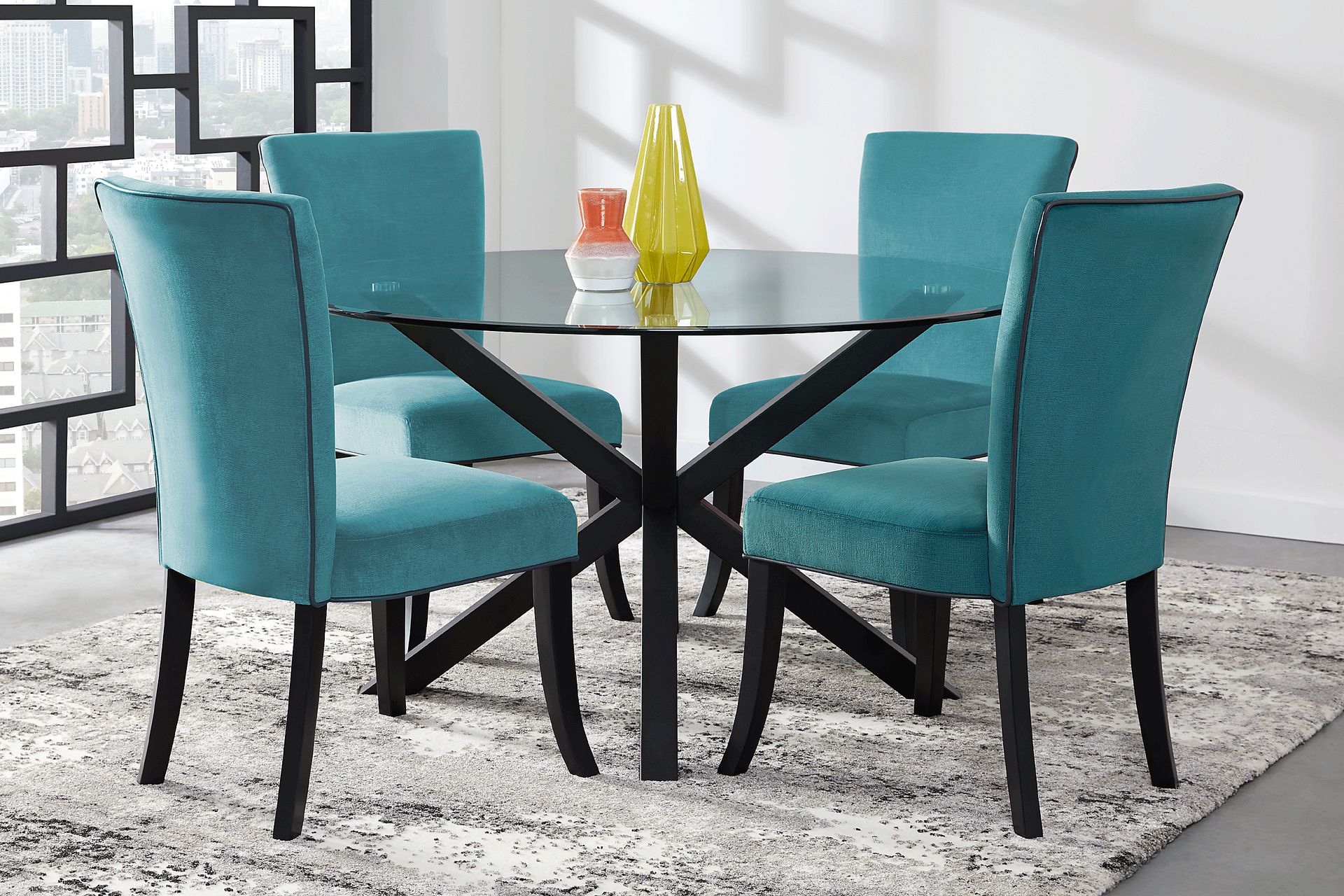 Palmetto Way Black 5 Pc Dining Set with Ocean Chairs - Image 1
