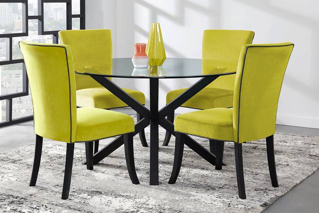 Palmetto Way Black 5 Pc Dining Set with Pear Chairs - Thumbnail - Image 1