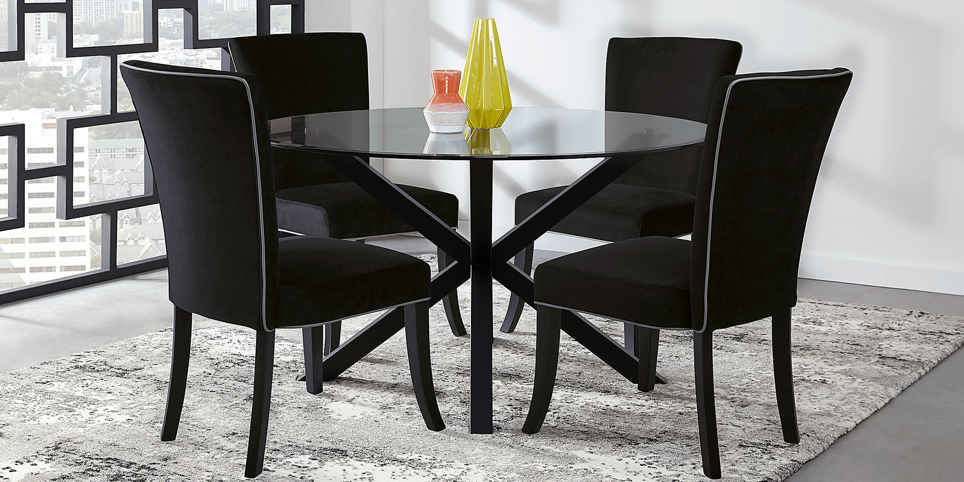 Palmetto Way Black 5 Pc Dining Set with Black Chairs - Image 1