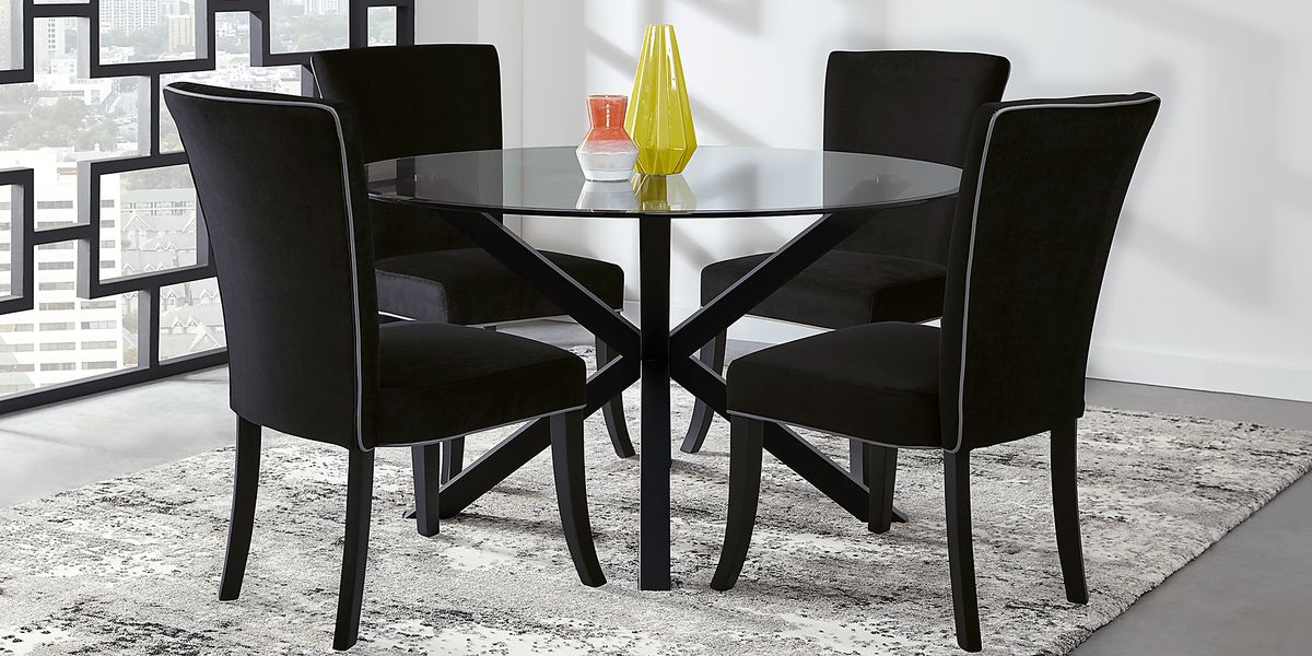 Palmetto Way 5 Pc Black Black,Colors Dining Room Set With Dining Table, Side Chair Rooms to Go