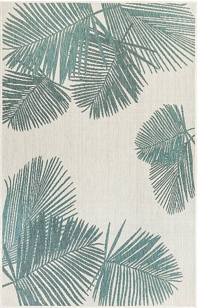 Palms Breeze Aqua 6'6 x 9'4 Indoor/Outdoor Rug - Thumbnail - Image 1