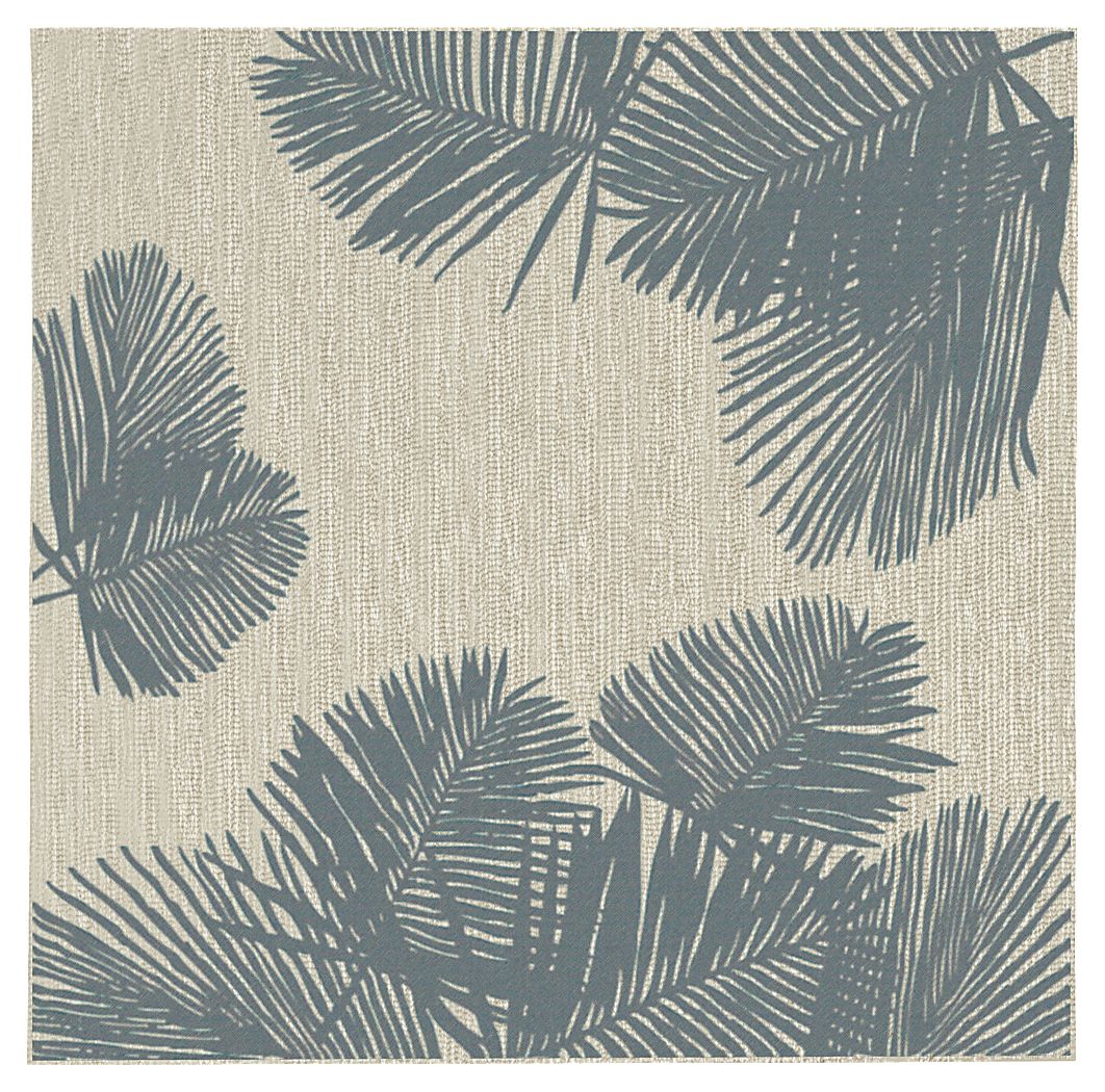 Palms Breeze Aqua 7'10 Square Indoor/Outdoor Rug Rooms To Go