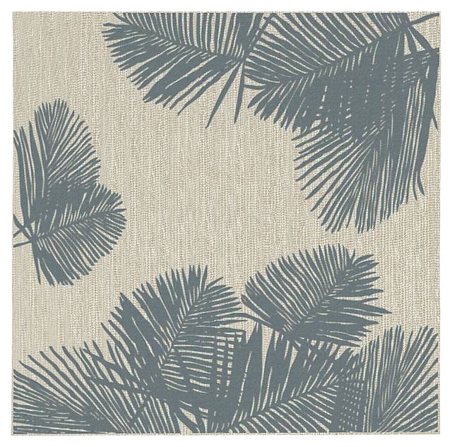 Palms Breeze Aqua 7'10 Square Indoor/Outdoor Rug - Thumbnail - Image 1
