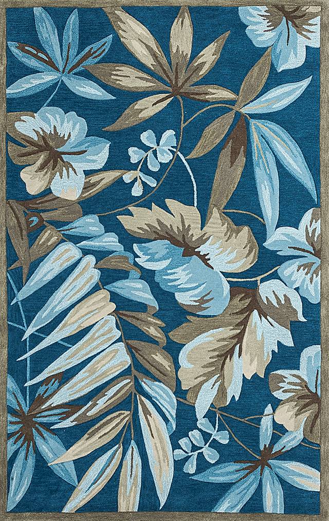Palms of Lagos Blue 5' x 7'6 Rug - Thumbnail - Image 1