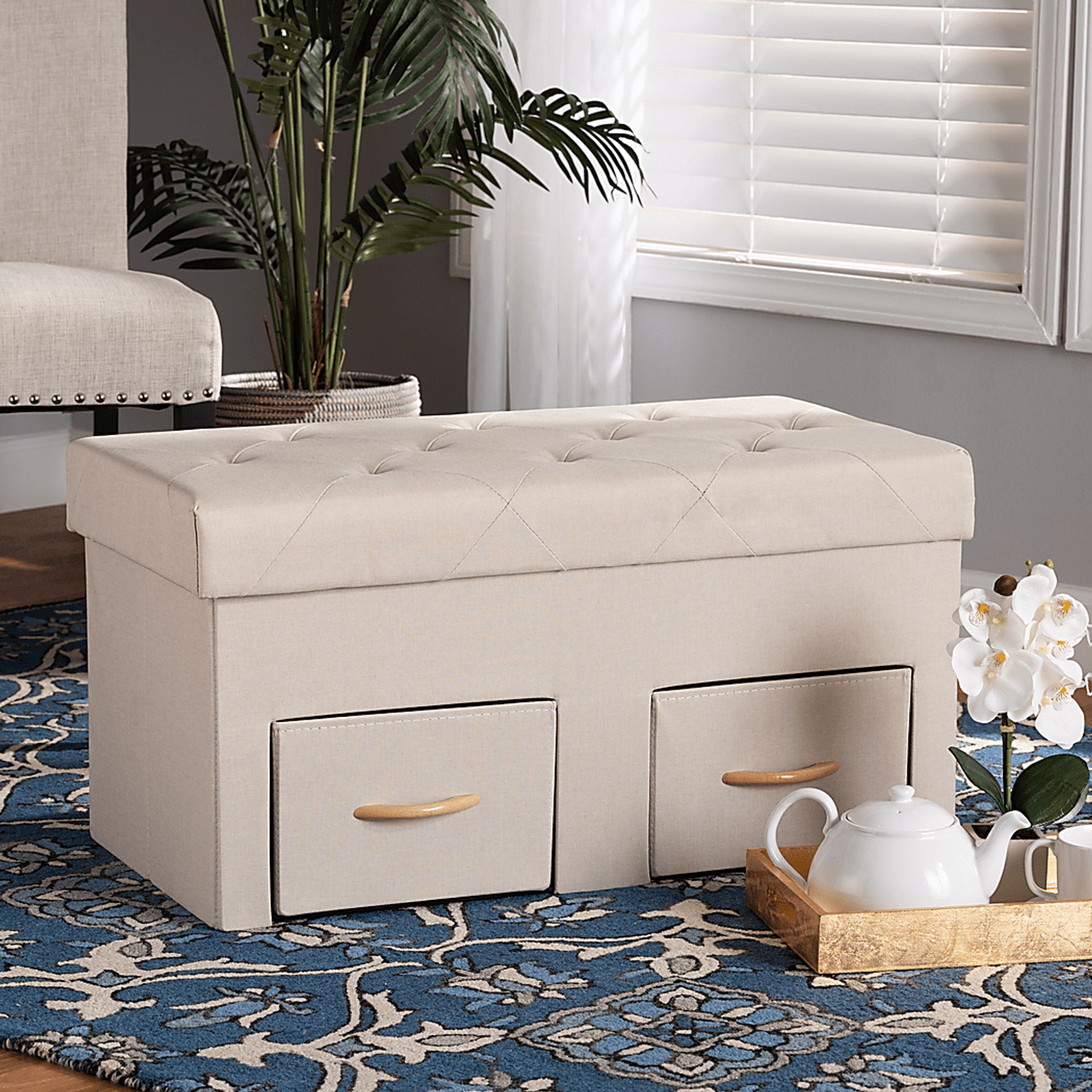 Palmya Beige Ottoman - Image 7