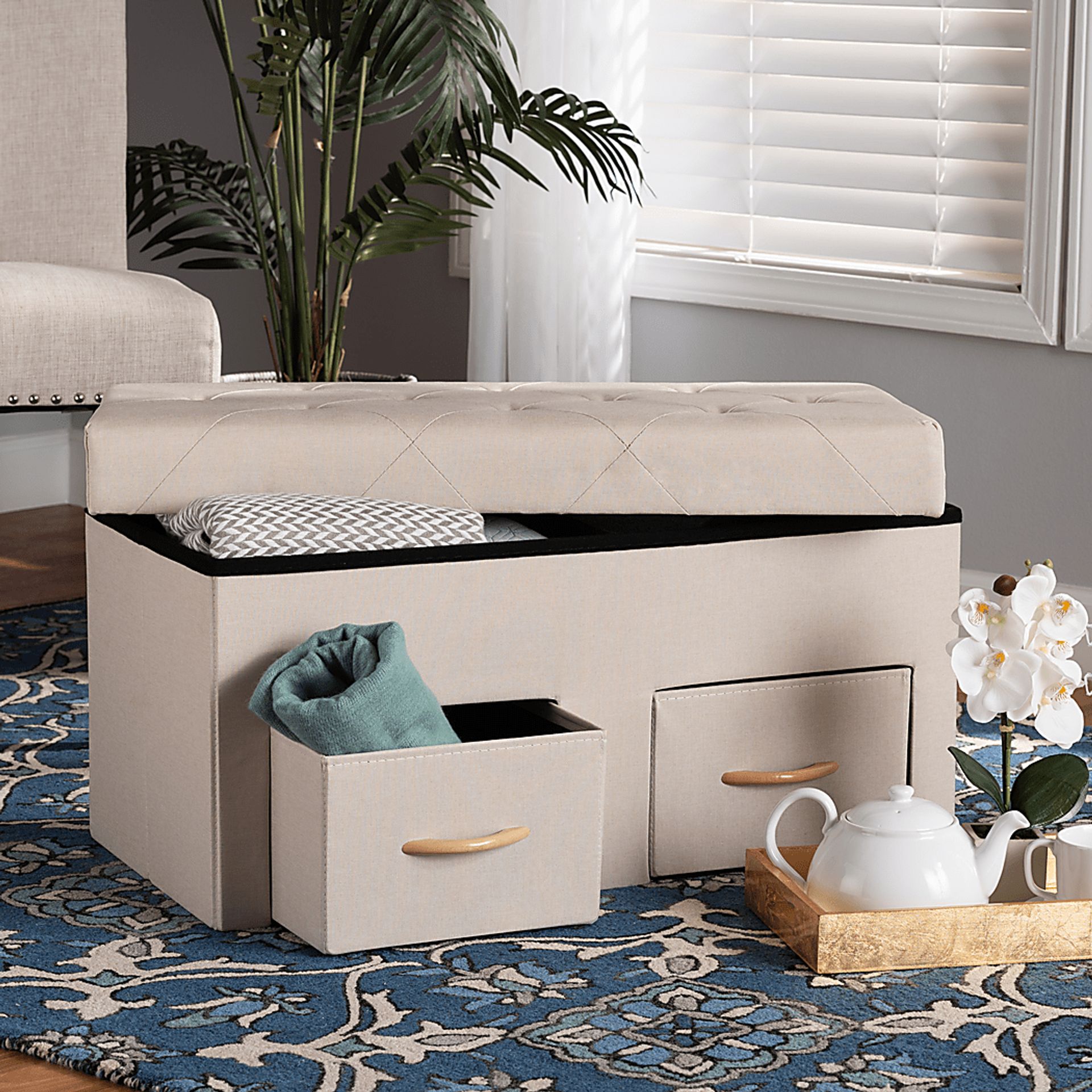 Palmya Beige Ottoman - Image 8