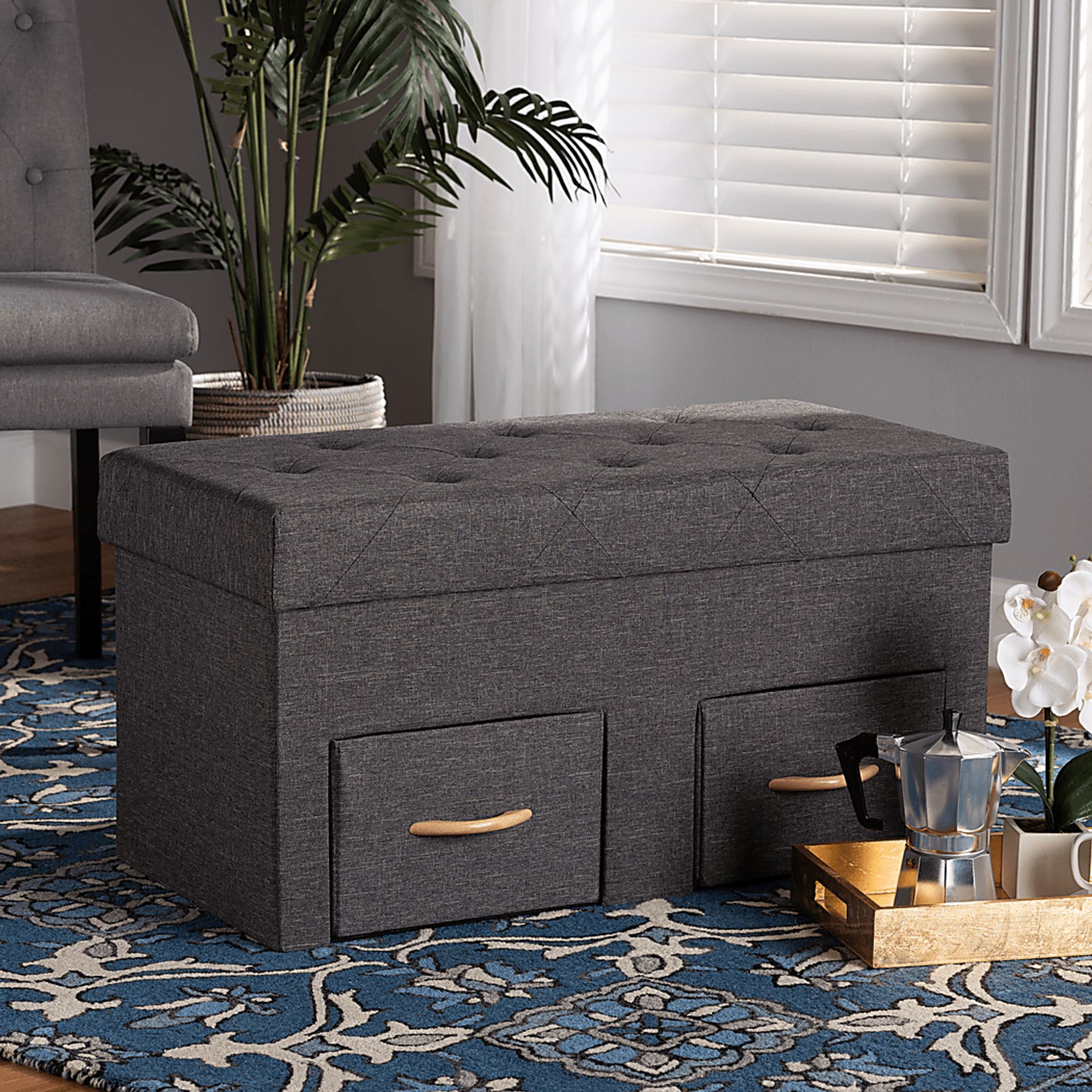 Palmya Dark Gray Ottoman - Image 7