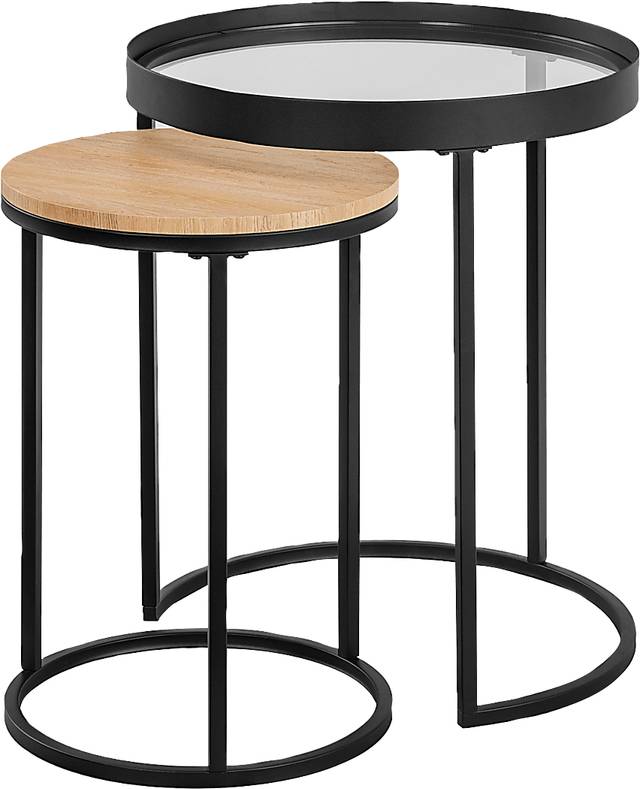 Palmyer Black Nesting Table, Set of 2 - Thumbnail - Image 1