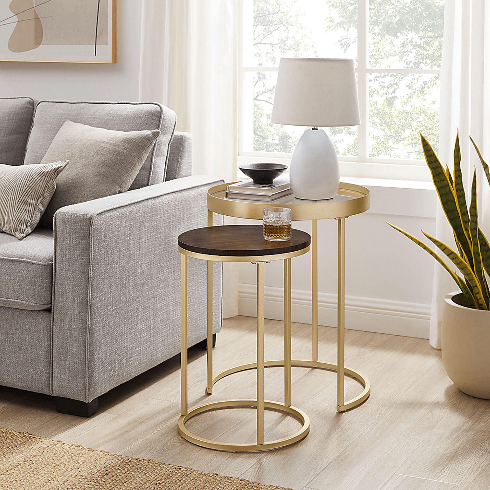 Palmyer Gold Nesting Table, Set of 2 - Image 2