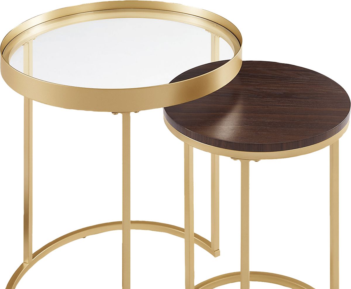 Palmyer Gold Colors,Metal Nesting Tables, Set Of 2 | Rooms to Go