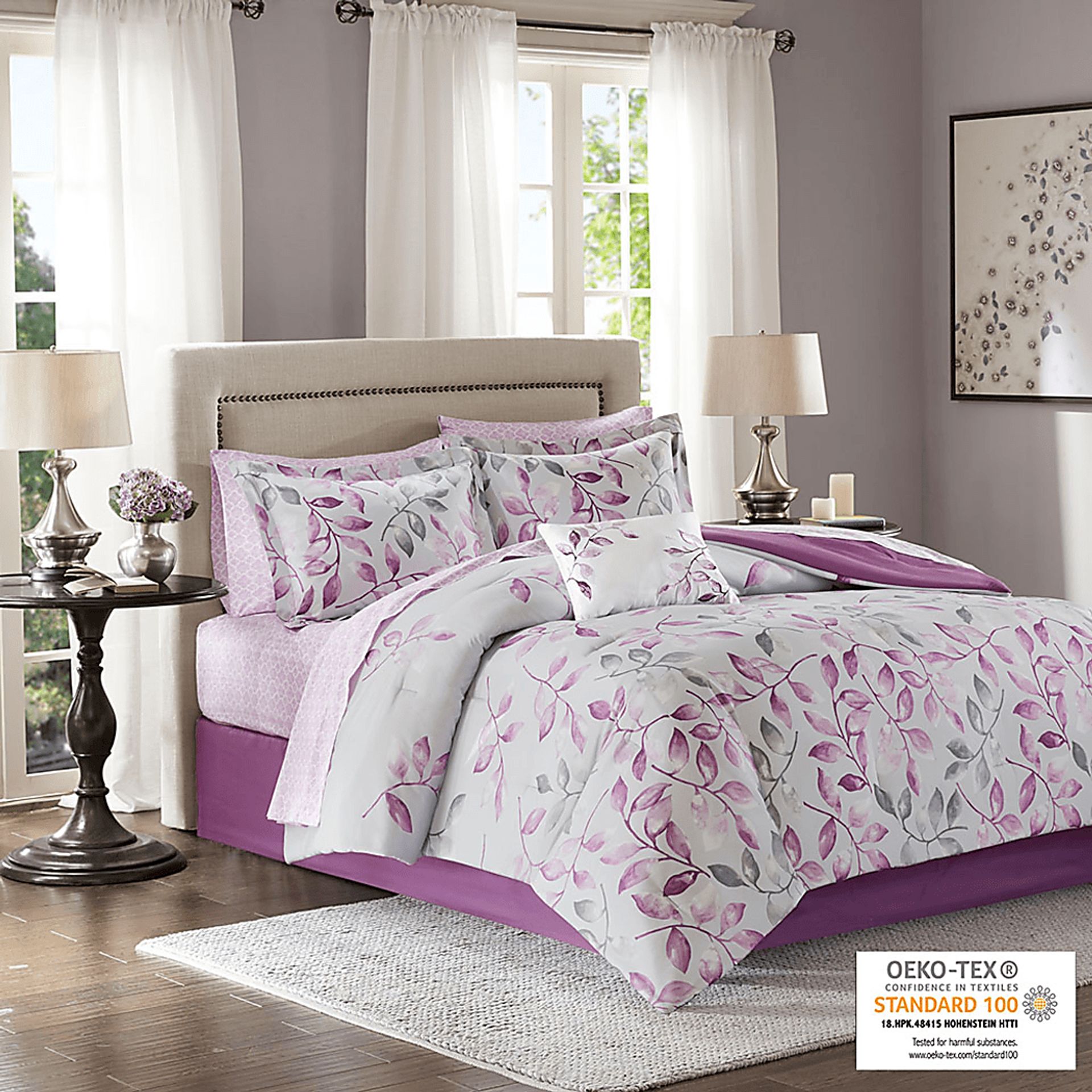 Palmyra Purple 9 Pc Queen Comforter Set - Image 5