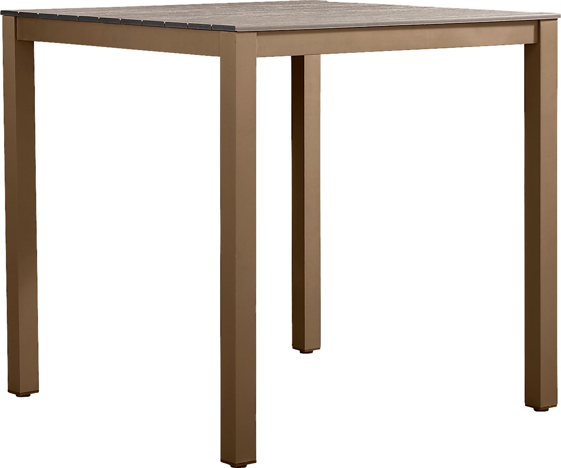 Paloma Brown 40 in. Square Outdoor Bar Height Dining Table with Umbrella Hole - Image 1