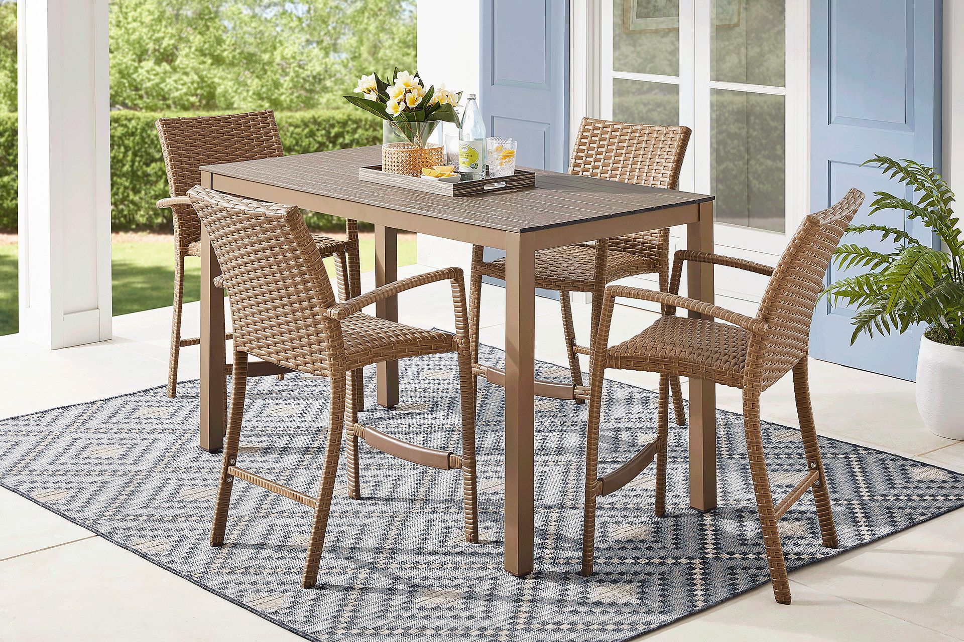 Paloma Brown 5 Pc 65 in. Outdoor Bar Height Dining Set - Image 1
