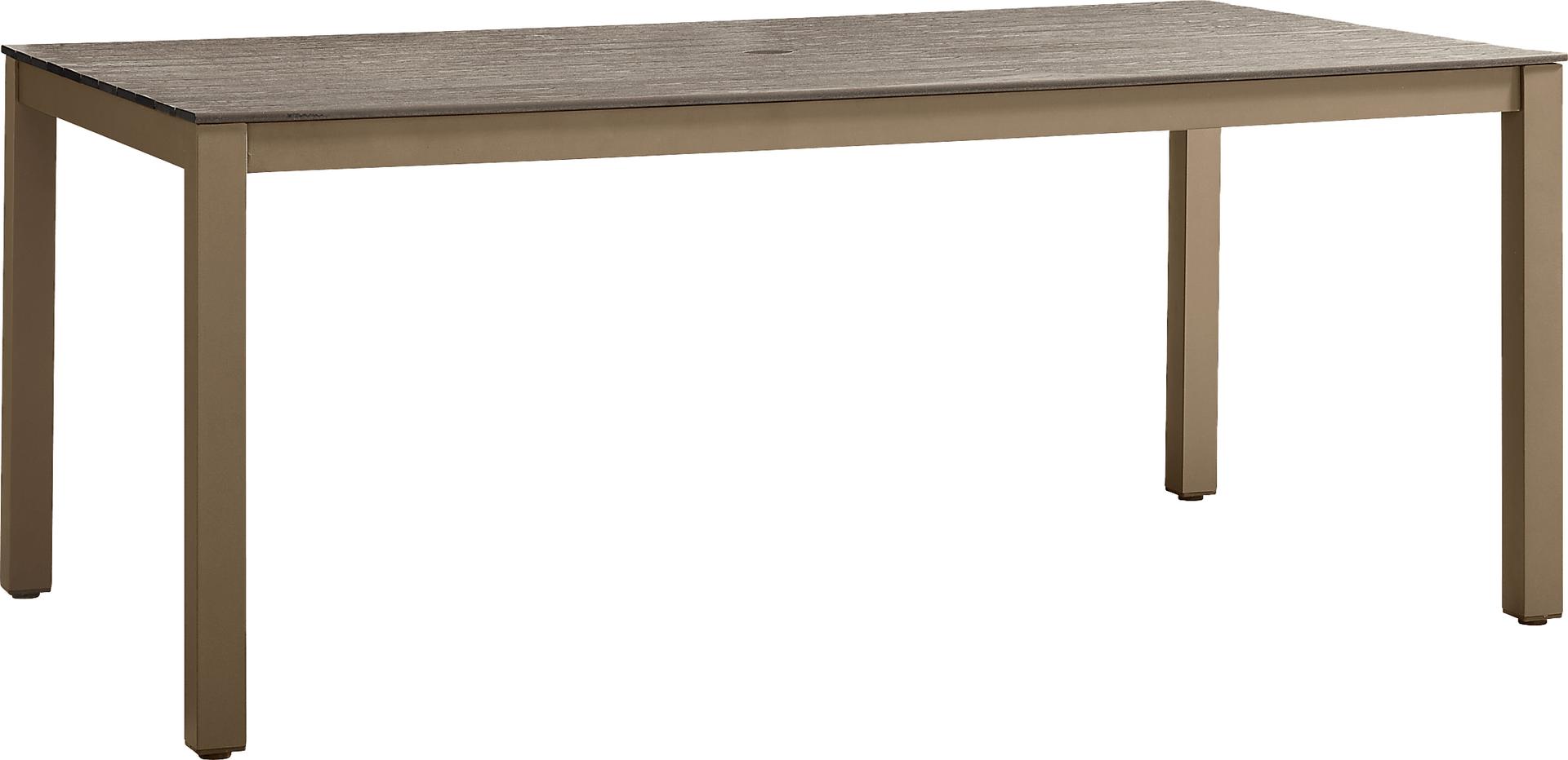 Paloma Brown 72 in. Outdoor Dining Table with Umbrella Hole