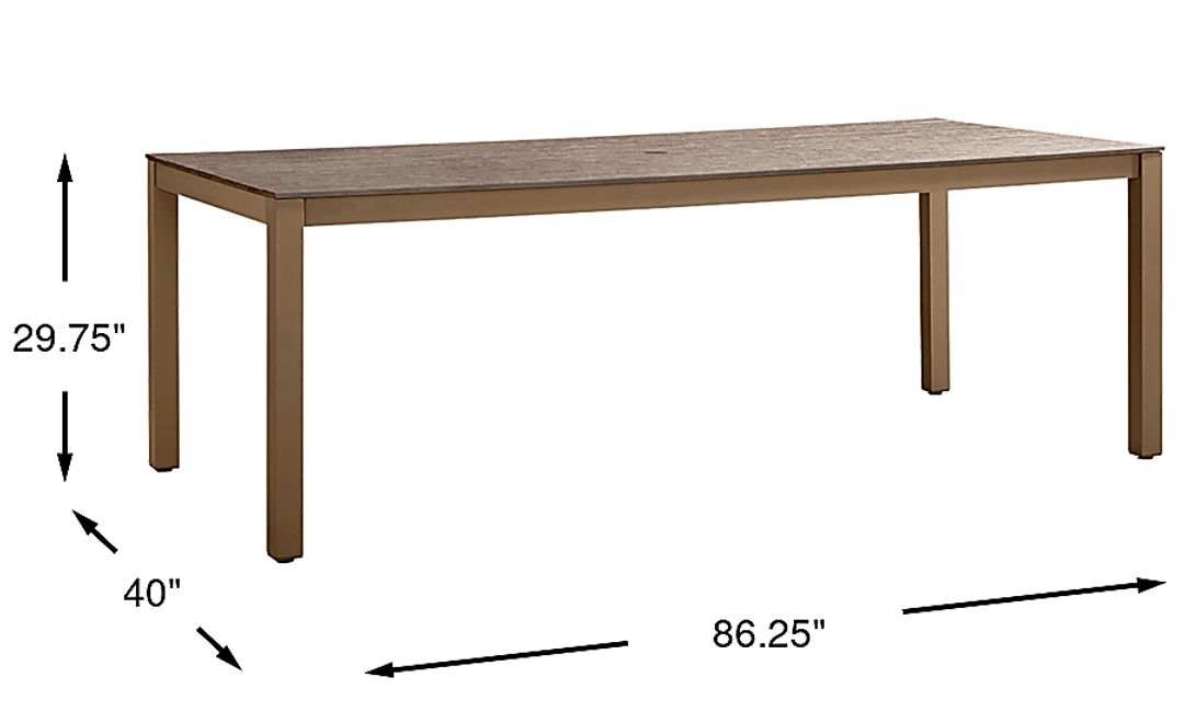 Paloma Brown 86 in. Outdoor Dining Table with Umbrella Hole