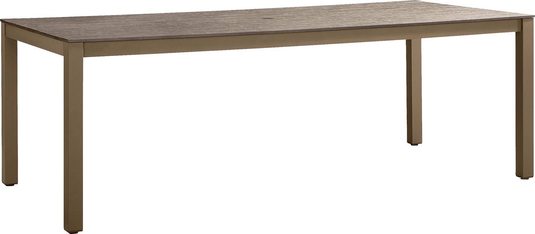 Paloma Brown 86 in. Outdoor Dining Table with Umbrella Hole