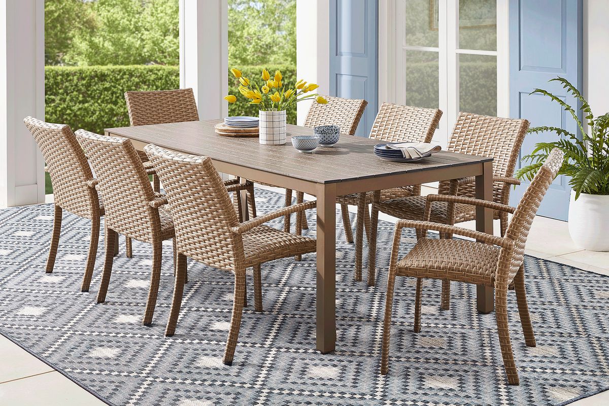 Paloma Brown 9 Pc 86 in. Outdoor Dining Set