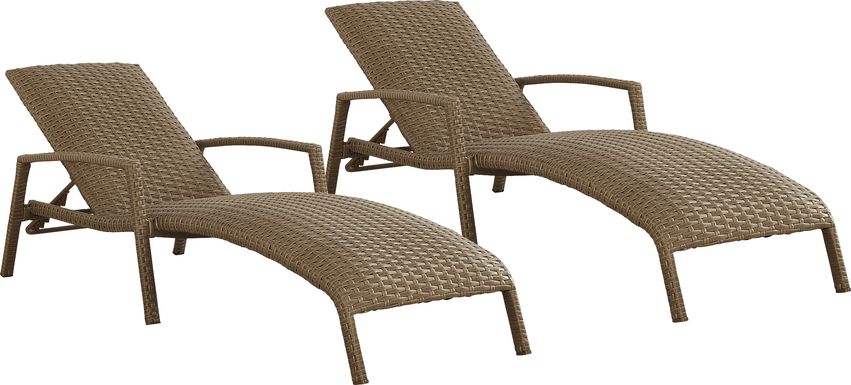 Paloma Brown Outdoor Chaise Lounge, Set of 2