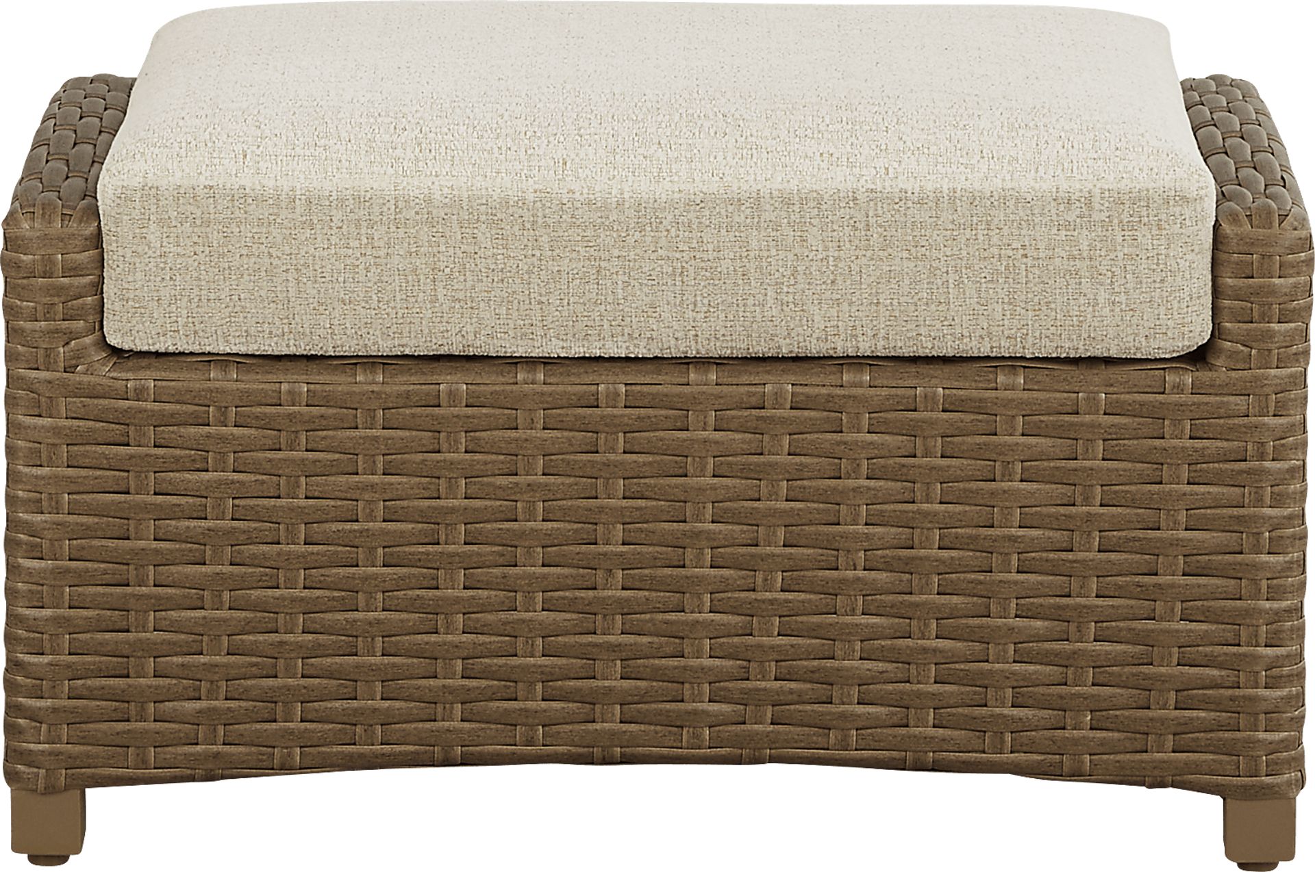 Paloma Brown Outdoor Ottoman with Beige Cushion - Image 2