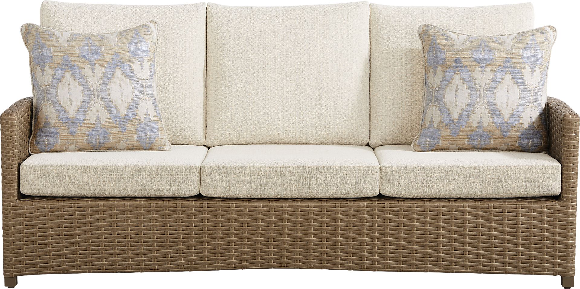 Paloma Brown Outdoor Sofa with Beige Cushions - Image 1